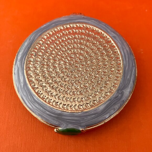 Vintage Enamel Compact: Jewelled Dragonfly & Bee, Double Mirror - Picture 7 of 9